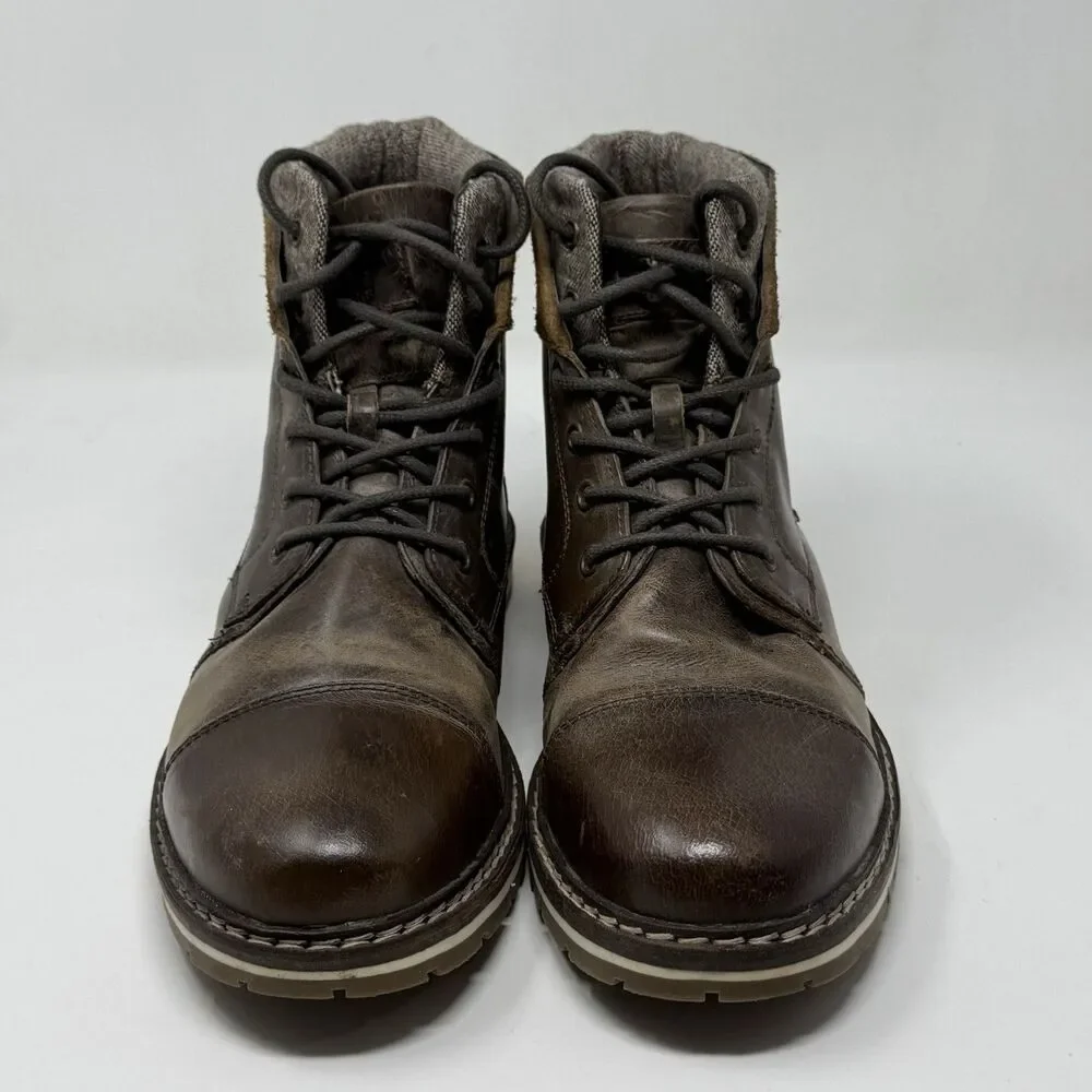 Outpost Makers Ramsey Chukka Boots Mens 10.5 Brown Leather Tweed Cap Toe